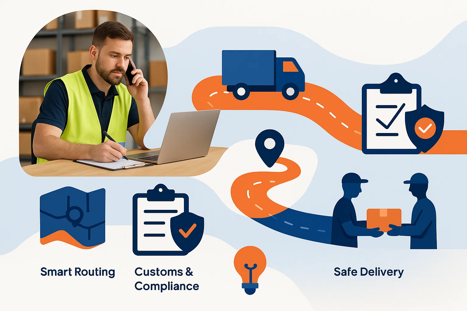 our steps at cargo and transport